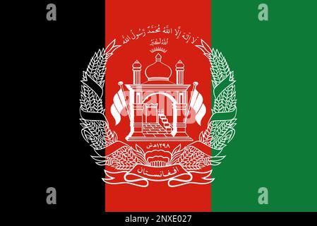 Drapeau national de la République islamique d'Afghanistan Banque D'Images