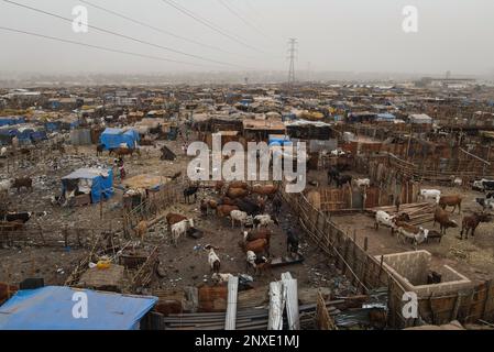 Nicolas Remene / le Pictorium - déplacement au Mali: Personnes déplacées à l'intérieur du pays - 18/2/2021 - Mali / District de Bamako / Bamako - vue aérienne, Banque D'Images