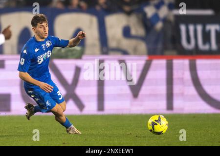 Tomaso Baldanzi (Empoli) Lors du match italien 'erie A' entre Empoli 0-2 Napoli au stade Carlo Castellani sur 25 février 2023 à Empoli, Italie. (Photo de Maurizio Borsari/AFLO) Banque D'Images