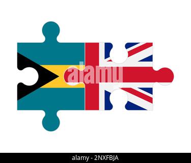 Puzzle connecté des drapeaux des Bahamas et du Royaume-Uni, vecteur Illustration de Vecteur