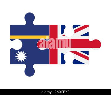 Puzzle connecté des drapeaux de Nauru et du Royaume-Uni, vecteur Illustration de Vecteur