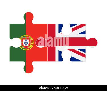 Puzzle connecté des drapeaux du Portugal et du Royaume-Uni, vecteur Illustration de Vecteur