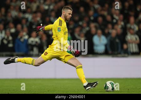 David de Gea de Manchester United lors de la finale de la Carabao Cup entre Manchester United et Newcastle United au stade Wembley, Londres, le dimanche 26th février 2023. (Photo : Mark Fletcher | ACTUALITÉS MI) Credit: MI News & Sport /Alamy Live News Banque D'Images