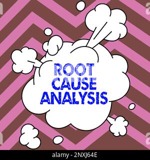 Affiche l'analyse des causes premières. Internet concept méthode de résolution des problèmes identifier le défaut ou le problème Banque D'Images