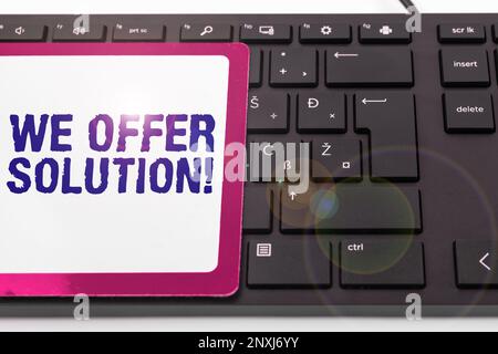 Présentation conceptuelle nous proposons la solution. L'approche commerciale permet de résoudre un problème ou de faire face à une situation Banque D'Images