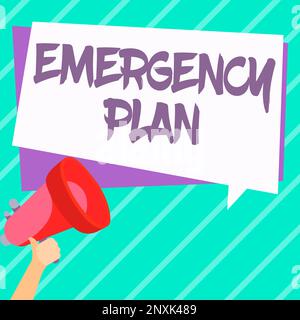 Rédaction affichant le texte Plan d'urgence. Concept signification des procédures d'intervention en cas d'urgence majeure doivent être préparées Banque D'Images