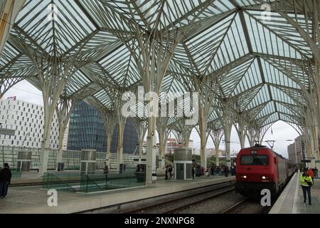 LISBONNE, PORTUGAL - 22 OCTOBRE 2022 Gare Oriente de Lisbonne Banque D'Images