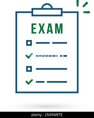 icône de liste d'examens simple à lignes fines Illustration de Vecteur