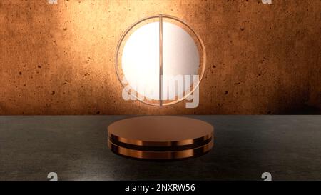 3d boule de lampe dans l'espace. Mouvement. 3D balle en apesanteur au-dessus du pied à l'intérieur. La bille de la lampe dans l'espace de 3D° se place sur le support. Banque D'Images