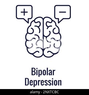 Ensemble d'icônes de dépression ou de trouble bipolaire montrant des icônes de santé mentale Illustration de Vecteur