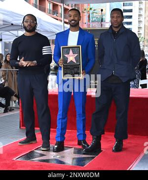 Hollywood, États-Unis. 01st mars 2023. Ryan Coogler, Michael B. Jordan et Jonathan Majors à la cérémonie des étoiles du Hollywood Walk of Fame de Michael B. Jordan à Hollywood, CA, le March1, 2023 © Tammie Arroyo/AFF-USA.com crédit: AFF/Alay Live News Banque D'Images