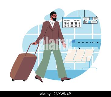 Concept de passager de tourisme ou d'avion Illustration de Vecteur