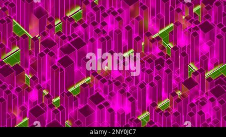 Fond rose. Design.petits carrés dans l'animation qui se déplacent vers la droite. 4K images de haute qualité Banque D'Images