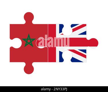 Puzzle connecté des drapeaux du Maroc et du Royaume-Uni, vecteur Illustration de Vecteur