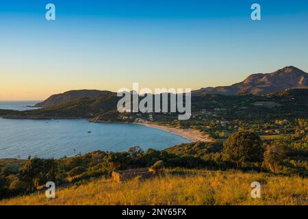 Plage de Perou, Cargese, haute-Corse, Côte Ouest, Corse-du-Sud, Corse, Mer méditerranée, France Banque D'Images