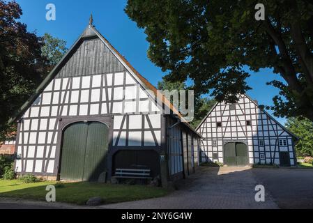 Meierhoefe, Lahde, Werder, Minden-Luebbecke, East Est-lippe, Rhénanie du Nord-Westphalie, Allemagne Banque D'Images