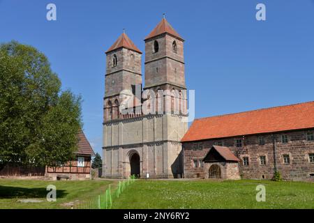 Monastère église, musée en plein air, Vessra, Thuringe, Allemagne Banque D'Images