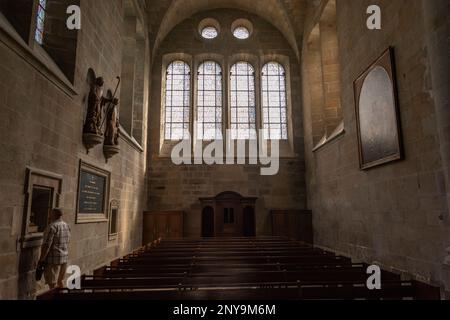 Cathédrale Saint-Malo (Cathédrale Saint-Vincent-de-Saragosse de Saint-Malo). Construit dans un mélange de styles romain et gothique pendant l'épiscopat de Jean de Banque D'Images