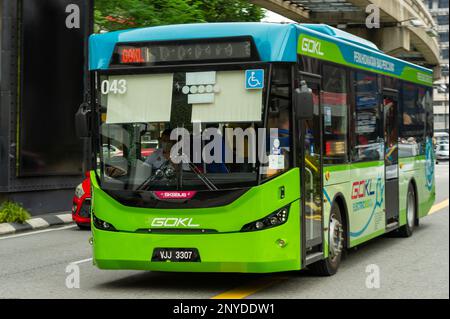 Le bus électrique GoKL gratuit à Kuala Lumpur, en Malaisie Banque D'Images