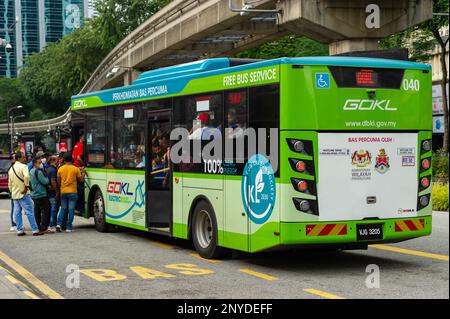 Le bus électrique GoKL gratuit à Kuala Lumpur, en Malaisie Banque D'Images