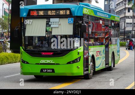 Le bus électrique GoKL gratuit à Kuala Lumpur, en Malaisie Banque D'Images