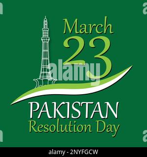 Pakistan Resolution Day Design Art Illustration de Vecteur