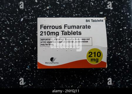 Fumarate ferreux 210mg comprimés, Royaume-Uni. Banque D'Images