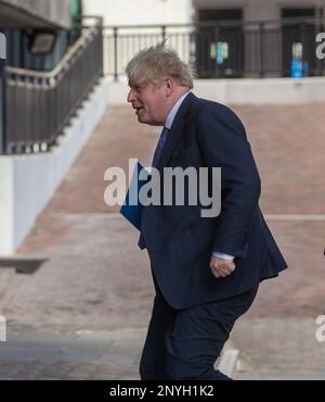 2 mars 2023, Londres, Angleterre, Royaume-Uni: L'ancien Premier ministre britannique BORIS JOHNSON arrive au Queen Elizabeth II Center avant de prononcer un discours d'ouverture à la Global Soft Power Conference. (Credit image: © Tayfun Salci/ZUMA Press Wire) USAGE ÉDITORIAL SEULEMENT! Non destiné À un usage commercial ! Banque D'Images