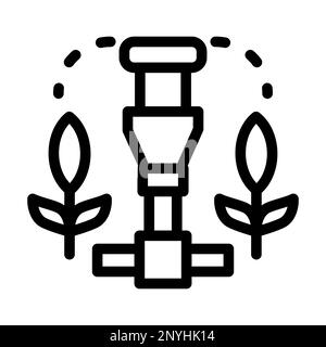 Icône ligne épaisse du système d'irrigation Banque D'Images