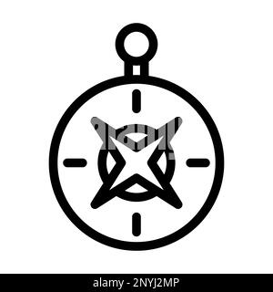 Icône ligne épaisse de la boussole Banque D'Images