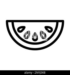 Icône de ligne épaisse de pastèque Banque D'Images