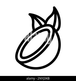 Icône Coconut Thick Line Banque D'Images