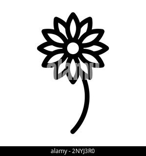 Icône de ligne épaisse de fleur Banque D'Images