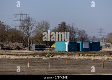 OIRSCHOT - site non aménagé pour un futur quartier résidentiel. La province du Brabant-Nord n'accorde temporairement plus de permis pour des projets dans le domaine de l'infrastructure, de l'agriculture, de l'industrie, du logement et de la durabilité s'ils ont des effets sur l'azote dans Natura2000 régions. ANP ROBIN VAN LONKHUIJSEN pays-bas sortie - belgique sortie Banque D'Images