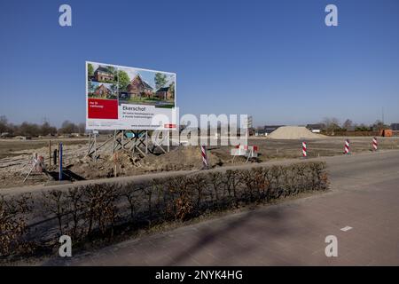 OIRSCHOT - site non aménagé pour un futur quartier résidentiel. La province du Brabant-Nord n'accorde temporairement plus de permis pour des projets dans le domaine de l'infrastructure, de l'agriculture, de l'industrie, du logement et de la durabilité s'ils ont des effets sur l'azote dans Natura2000 régions. ANP ROBIN VAN LONKHUIJSEN pays-bas sortie - belgique sortie Banque D'Images