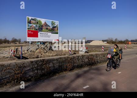 OIRSCHOT - site non aménagé pour un futur quartier résidentiel. La province du Brabant-Nord n'accorde temporairement plus de permis pour des projets dans le domaine de l'infrastructure, de l'agriculture, de l'industrie, du logement et de la durabilité s'ils ont des effets sur l'azote dans Natura2000 régions. ANP ROBIN VAN LONKHUIJSEN pays-bas sortie - belgique sortie Banque D'Images