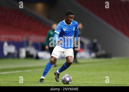 Madrid, Espagne. 1st mars 2023. Alfred Caicedo (Genk) football : Ligue des jeunes de l'UEFA Round de 16 match entre le Club Atletico de Madrid 4-1 KRC Genk à l'Estadio Metropolitano à Madrid, Espagne . Crédit: Mutsu Kawamori/AFLO/Alay Live News Banque D'Images