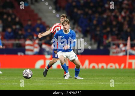 Madrid, Espagne. 1st mars 2023. Maarten Swerts (Genk) football : Ligue des jeunes de l'UEFA Round de 16 match entre le Club Atletico de Madrid 4-1 KRC Genk à l'Estadio Metropolitano à Madrid, Espagne . Crédit: Mutsu Kawamori/AFLO/Alay Live News Banque D'Images