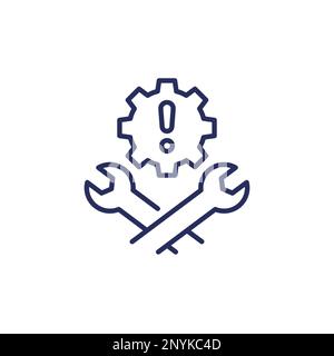 résolution des erreurs, icône de ligne problèmes techniques Illustration de Vecteur