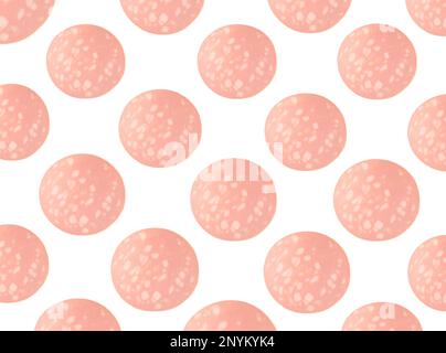 Tranches de saucisse savoureuse bouillie sur fond blanc Banque D'Images