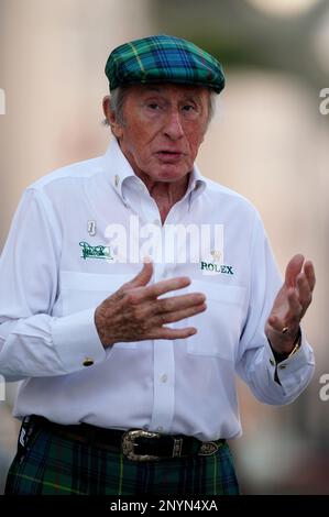 L'Ambassadeur Rolex Sir Jackie Stewart pendant une journée de préprésentation devant le Grand Prix de Bahreïn au circuit international de Bahreïn, Sakhir. Date de la photo: Jeudi 2 mars 2023. Banque D'Images