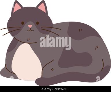 Chat noir et blanc Illustration de Vecteur