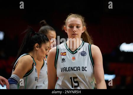 Lauren Cox de Valence Panier en action pendant l'EuroLeague Women on 1 mars 2023 J14 au Fuente de San Luis Sport Hall (Valence, J14 EuroLeague Women on 1 mars 2023). Panier Valence 65:55 Olympiacos SFP (photo par Vicente Vidal Fernandez/Sipa USA) crédit: SIPA USA/Alay Live News Banque D'Images