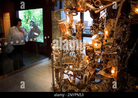Musée international de l'esclavage. Dans la région de Albert Dock. La sculpture de la liberté.Il a été produit par de jeunes haïtiens et sculpteurs Eugene Celeur et Guyodo sur Atis Banque D'Images