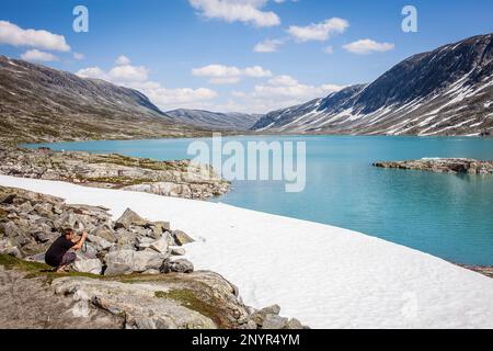 Paysag, route panoramique dans Gamle Strynefjellsvegen, Norvège Banque D'Images