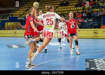 EINDHOVEN, PAYS-BAS - MARS 2 : Trine Jensen du Danemark pendant le match des femmes de la Ligue d'or entre la Norvège et le Danemark au Indoor Sportcentrum Eindhoven sur 2 mars 2023 à Eindhoven, pays-Bas (photo de Henk Seppen/Orange Pictures) Banque D'Images