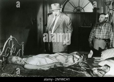 L'acteur et réalisateur américain Orson Welles dans le film Touch of Evil, USA 1958 Banque D'Images