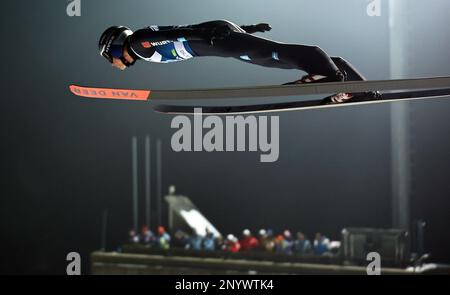 Planica, Slovénie. 02nd mars 2023. Ski nordique: Championnat du monde, saut à ski - grande colline, hommes, qualification. Andreas Wellinger d'Allemagne en action. Credit: Daniel Karmann/dpa/Alay Live News Banque D'Images