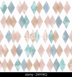 Vector sans couture pastel Diamonds ou Checkers motif, effet rétro et aquarelle Illustration de Vecteur