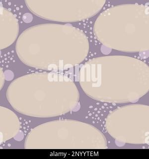 Vector traditionnel style japonais contemporain abstrait Art sans couture motif, beige et violet Illustration de Vecteur